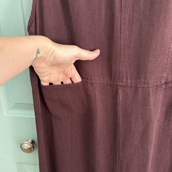 Cut Loose Maxi Dress Med Lagenlook Boho Minimalist Sleeveless V-Neck - Picture 6 of 10